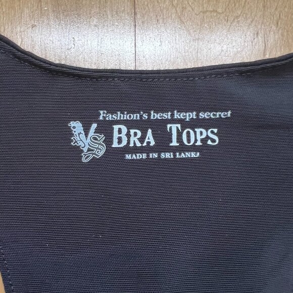 VS Fashions Best Kept Secret Bra Tops Black Sleeveless Racerback V Neck Tank Top - Picture 2 of 4